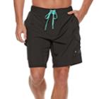 Men's Zeroxposur Axed Solid 4-way Stretch Swim Shorts, Size: Xxl, Black