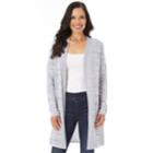 Women's Apt. 9&reg; Marled Long Cardigan Sweater, Size: Medium, Blue (navy)