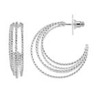 Napier Rope Layered Hoop Earrings, Women's, Silver