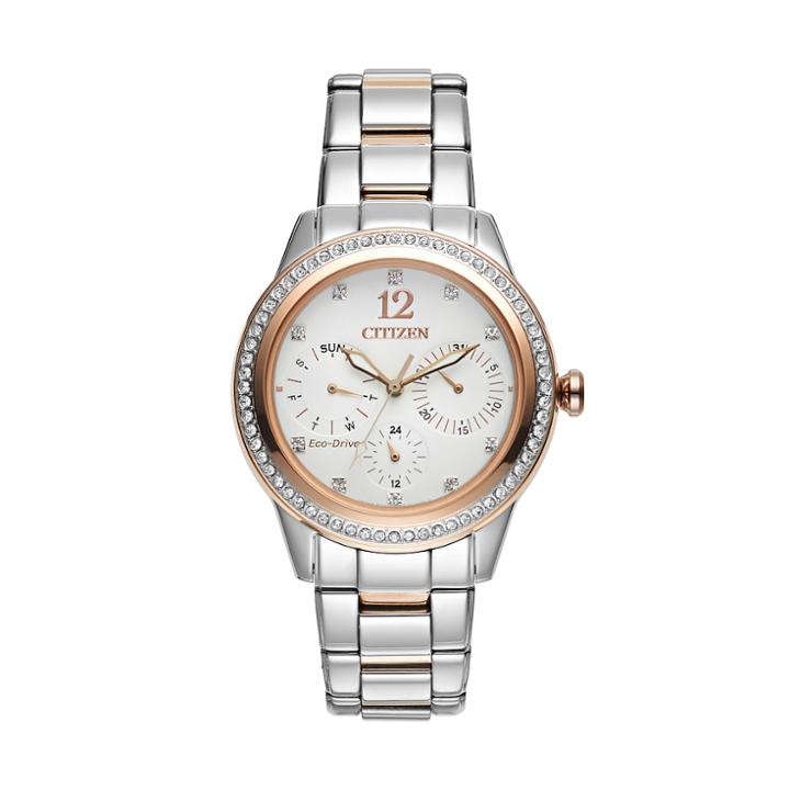 Citizen Eco-drive Silhouette Two Tone Stainless Steel Watch - Fd2016-51a, Multicolor