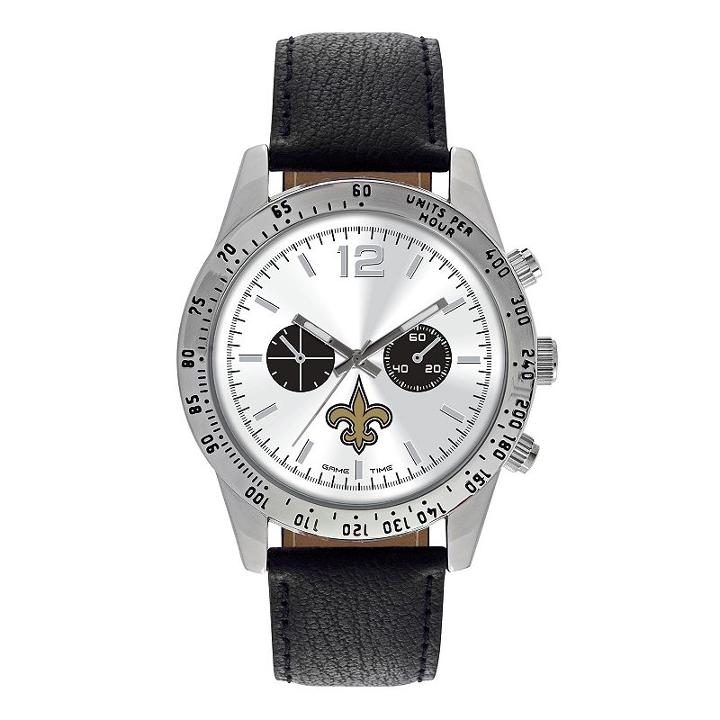 Men's Game Time New Orleans Saints Letterman Watch, Black