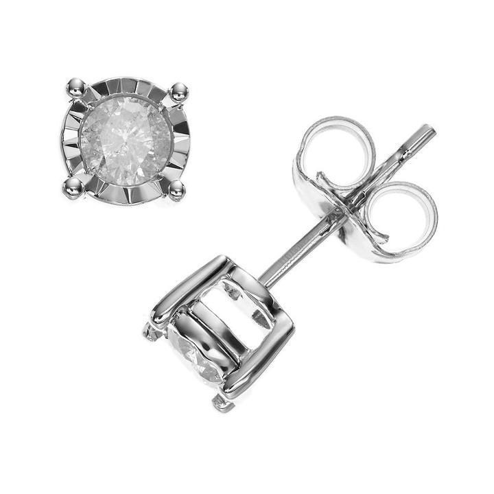 10k White Gold 1/3-ct. T.w. Diamond Stud Earrings, Women's