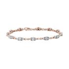 14k Rose Gold Over Silver 1/2 Carat T.w. Diamond Infinity Link Bracelet, Women's, Size: 7, White