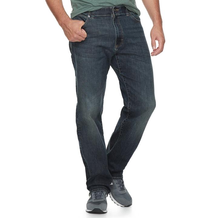 Big & Tall Lee Extreme Motion Relaxed Straight Jeans, Men's, Size: 50x30, Dark Blue