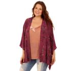 Juniors' Plus Size Wallflower Velvet Trim Tank & Kimono Set, Teens, Size: 2xl, Lt Purple