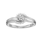 Always Yours Sterling Silver 1/10 Carat T.w. Diamond Flower Twist Engagement Ring, Women's, Size: 7, White