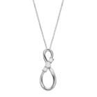 10k White Gold 1/4 Carat T.w. Diamond Infinity Pendant, Women's, Size: 18