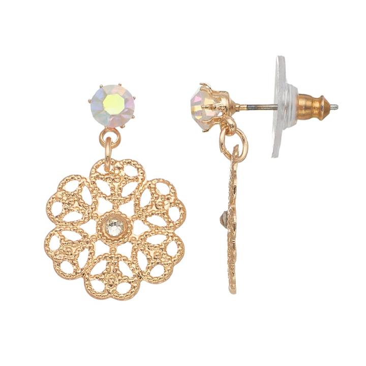 Lc Lauren Conrad Filigree Disc Nickel Free Drop Earrings, Women's, Multicolor