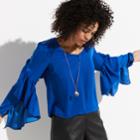 K/lab Ruffled Sleeve Blouse, Kids Unisex, Size: Xs, Light Blue
