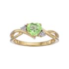 10k Gold Peridot & Diamond Accent Swirl Heart Ring, Women's, Size: 6, Green