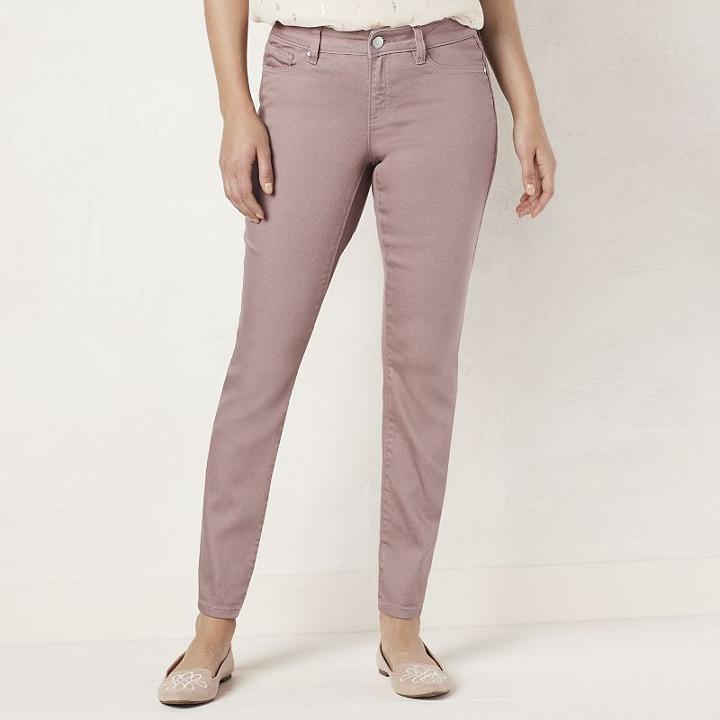 Women's Lc Lauren Conrad Skinny Jeans, Size: 12 Short, Med Purple
