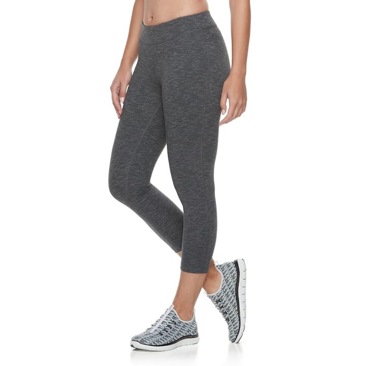 Women's Tek Gear&reg; Midrise Capri Leggings, Size: Xl, Dark Grey