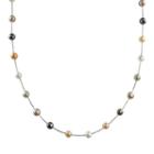 14k White Gold Dyed Freshwater Cultured Pearl Station Necklace, Women's, Size: 17, Multicolor