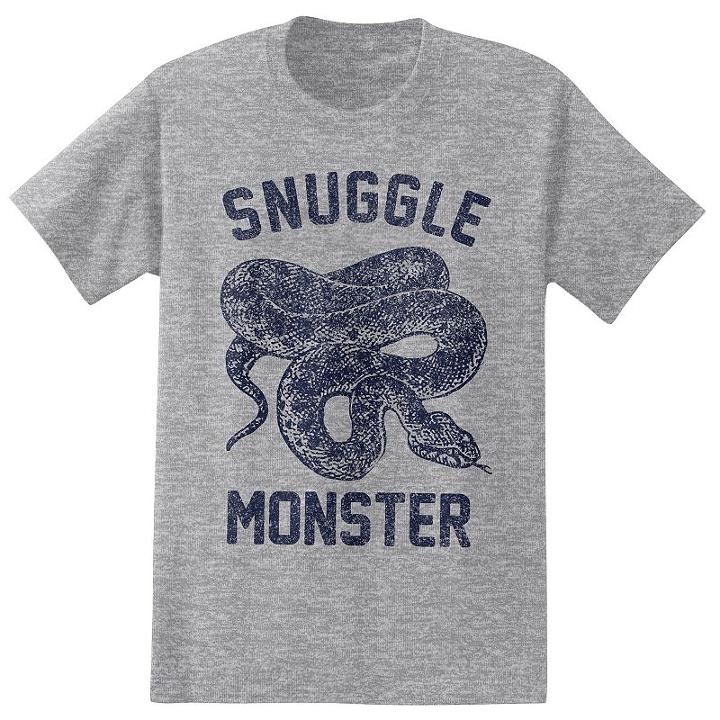 Big & Tall Snuggle Monster Snake Tee, Men's, Size: Xxl Tall, Dark Grey