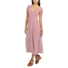 Women's Chaps Striped Midi Dress, Size: Xl, Red