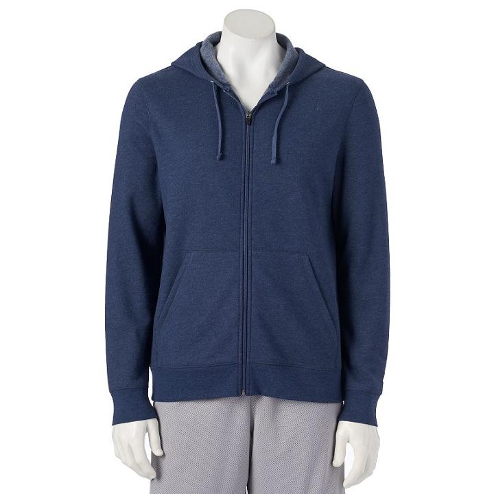 Men's Tek Gear&reg; Fleece Full-zip Hoodie, Size: Medium, Blue (navy)