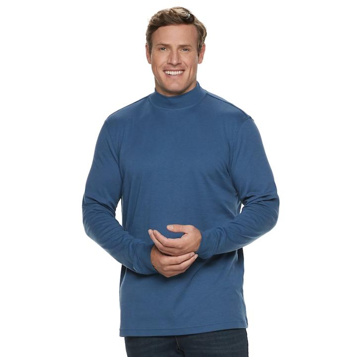 Big & Tall Croft & Barrow&reg; Classic-fit Easy-care Mockneck Pullover, Men's, Size: 4xl Tall, Dark Blue