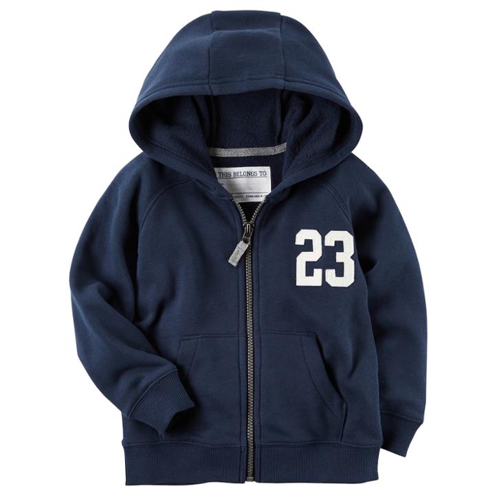 Boys 4-8 Carter's Applique Zip Hoodie, Size: 8, Blue