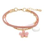 Lc Lauren Conrad Multi Strand Flower Bracelet, Women's, Pink