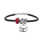 Insignia Collection Nascar Jeff Gordon Leather Bracelet, Steering Wheel Charm And Bead Set, Women's, Size: 7.5, Red
