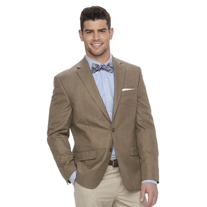 Men's Chaps Patterned Classic-fit Sport Coat, Size: 50 - Regular, Lt Brown