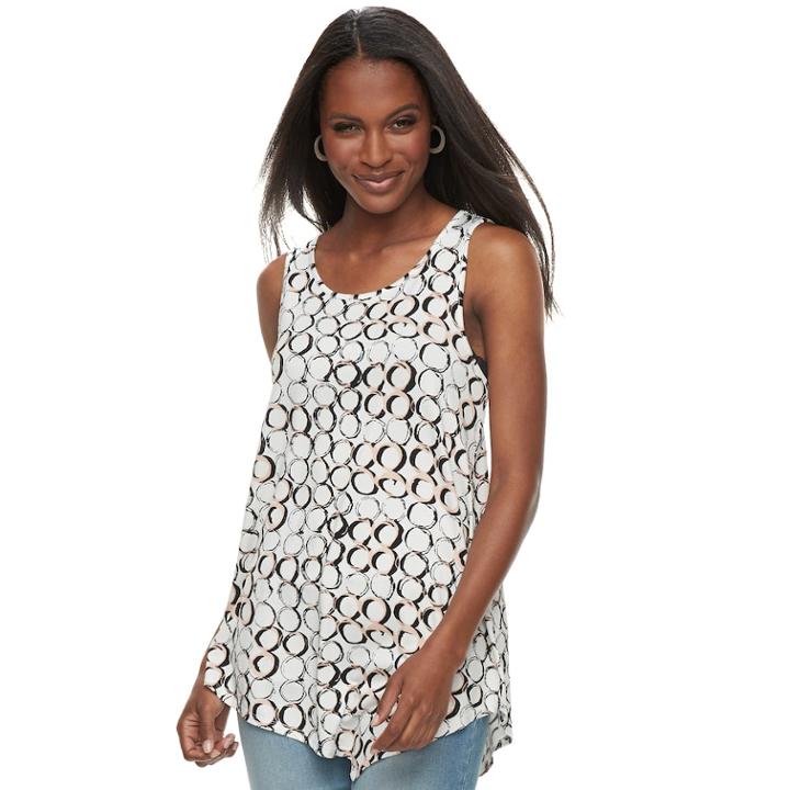 Women's Apt. 9&reg; Asymmetrical Textured Tank, Size: Small, Natural
