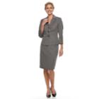 Women's Le Suit Diamond Jacquard 3 Button Skirt Suit Set, Size: 10, Dark Grey