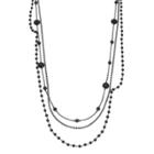 Simply Vera Vera Wang Long Black Beaded Multi Strand Station Necklace, Women's