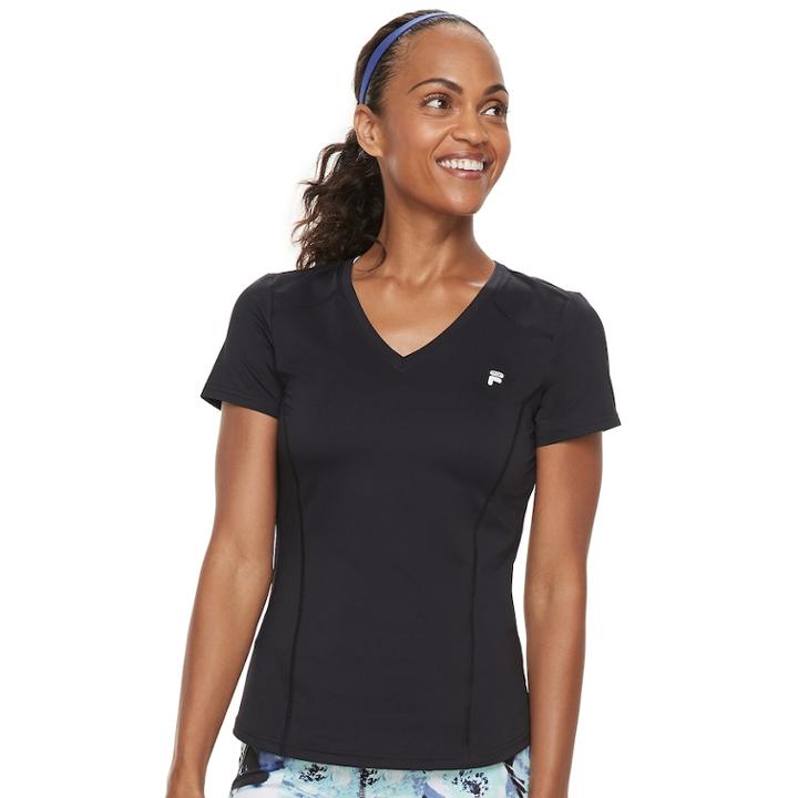 Women's Fila Sport&reg; Upf Short Sleeve V-neck Tee, Size: Medium, Oxford