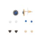 Lc Lauren Conrad Simulated Cat's-eye Cabochon Nickel Free Stud Earring Set, Women's, Blue