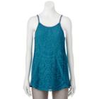 Juniors' Rewind Embroidered Cage Back Tank, Teens, Size: Medium, Light Blue