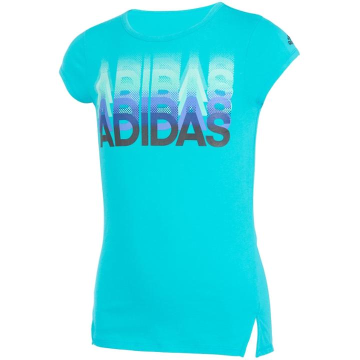 Girls 7-16 Adidas Logo Graphic Tee, Size: Large, Turquoise/blue (turq/aqua)