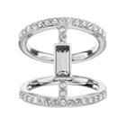 Simply Vera Vera Wang Double Row Ring With Swarovski Crystals, Women's, Size: 8, White