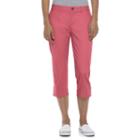Women's Croft & Barrow&reg; Essential Button-hem Twill Capris, Size: 4, Brt Red