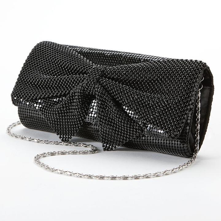 Gunne Sax By Jessica Mcclintock Mesh Bow Clutch, Women's, Black
