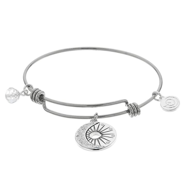Love This Life Shine On Moon Sun Bangle Bracelet, Women's, White