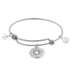 Love This Life Shine On Moon Sun Bangle Bracelet, Women's, White