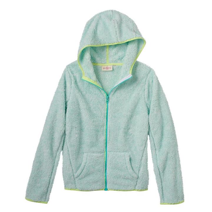 Girls 7-16 & Plus Size So&reg; Sherpa Zip-up Hoodie, Girl's, Size: 10, Turquoise/blue (turq/aqua)