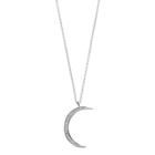 Lc Lauren Conrad Runway Collection Cubic Zirconia Crescent Moon Pendant Necklace, Women's, Silver