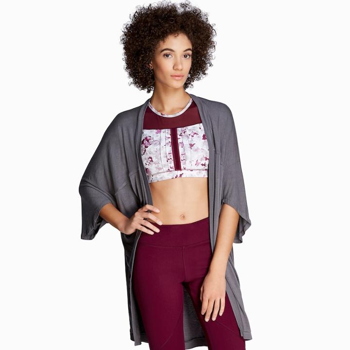 Women's Danskin Oversized Cover-up Cardigan, Size: Large, Grey (charcoal)