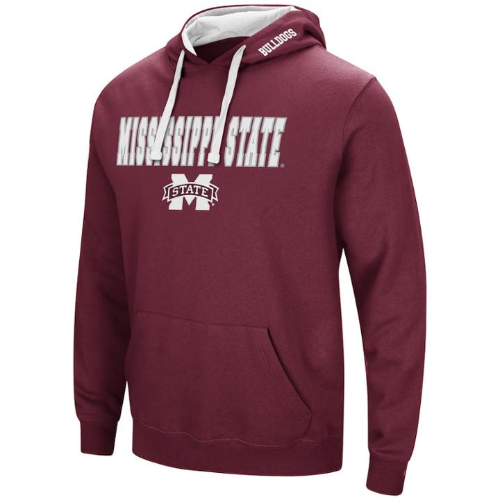 Men's Mississippi State Bulldogs Pullover Fleece Hoodie, Size: Large, Med Red