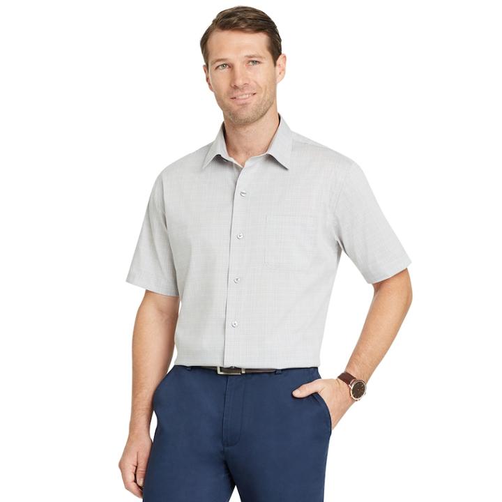 Men's Van Heusen Flex Non-iron Classic-fit Button-down Shirt, Size: Xl, Grey