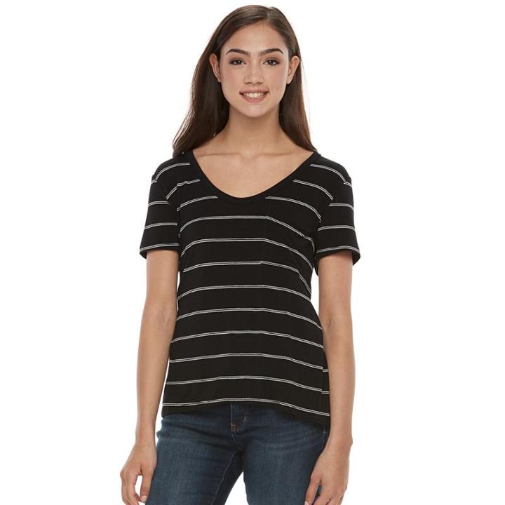 Juniors' So&reg; Voop Neck Tee, Teens, Size: Xl, Black