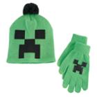 Boys Minecraft Creeper Hat & Gloves Set, Multicolor