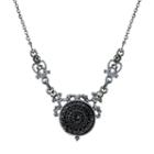 Downton Abbey Filigree Medallion Necklace, Women's, Size: 16, Black