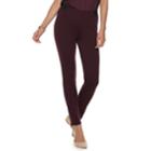 Women's Jennifer Lopez Seamed Midrise Ponte Leggings, Size: Small, Dark Red