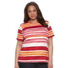 Plus Size Croft & Barrow&reg; Essential Crewneck Tee, Women's, Size: 1xl, Red Other