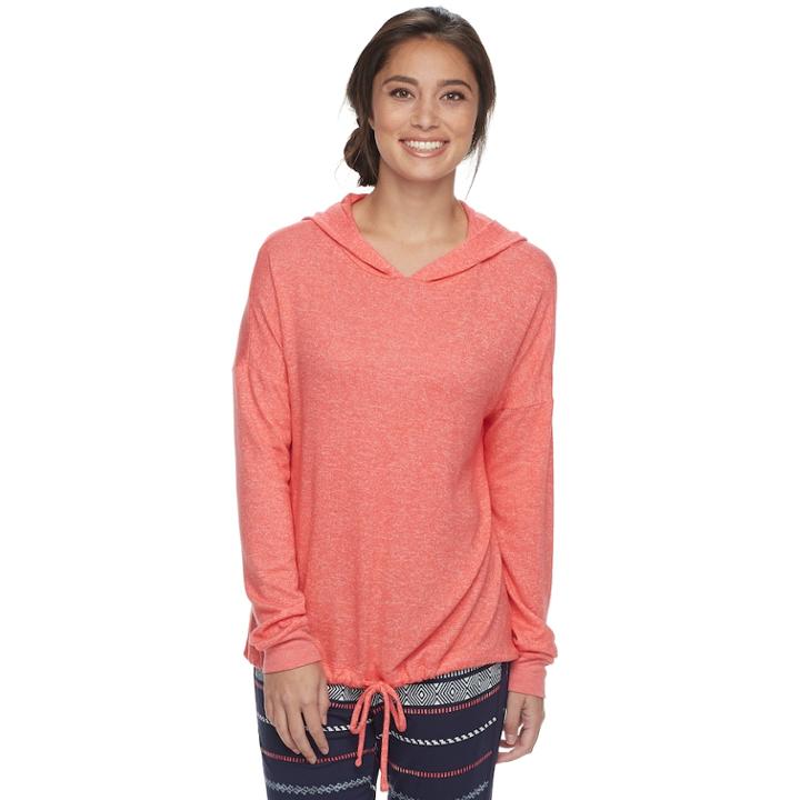 Women's Sonoma Goods For Life&trade; Snit Banded Hoodie, Size: Xxl, Lt Orange