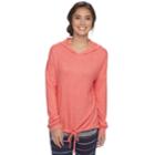 Women's Sonoma Goods For Life&trade; Snit Banded Hoodie, Size: Xxl, Lt Orange
