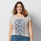 Plus Size Sonoma Goods For Life&trade; Paisley Graphic Tee, Women's, Size: 3xl, Light Grey